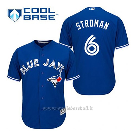 Maglia Baseball Uomo Toronto Blue Jays Marcus Stroman 6 Blu Alterner Cool Base